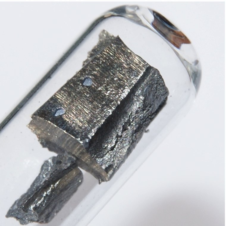 Neodymium metal sealed under argon